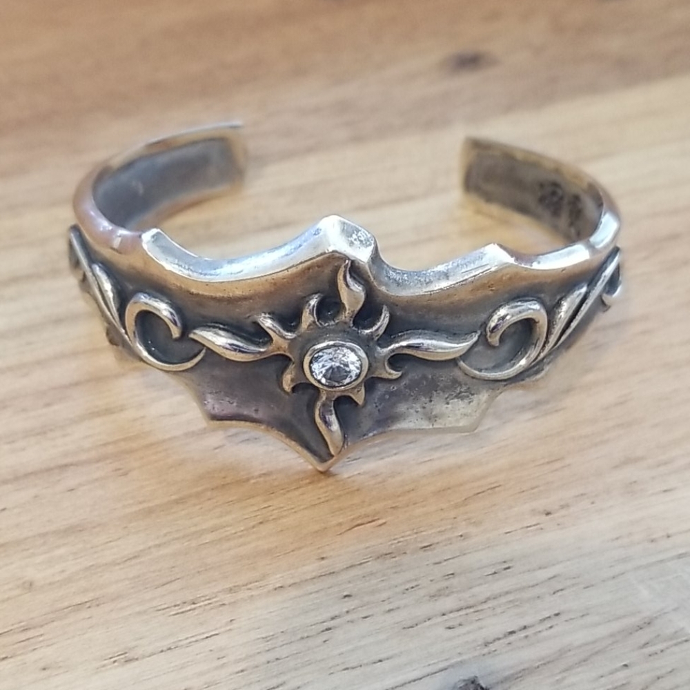 Vintage Cuff Tribal Sun Bracelet 925